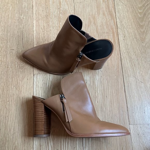 Rebecca Minkoff Aiden Stacked Heel Mules, Cognac Color - Size 8 - Picture 7 of 8